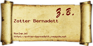 Zotter Bernadett névjegykártya